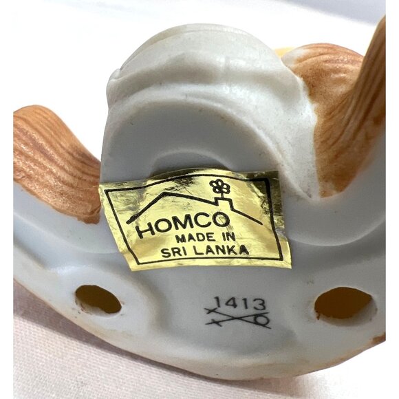 Vintage Homco Bear Figurine With Straw Hat At The Beach Porcelain Collectible - Picture 3 of 3